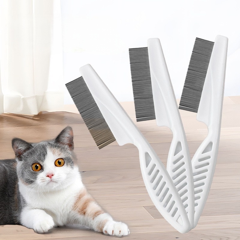 Comb Fine Tooth - Pet Flea Comb Stainless Steel Round