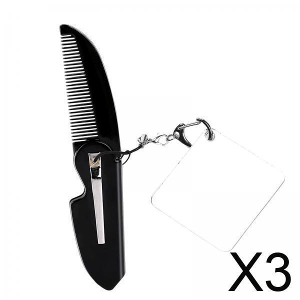 Men'S Grooming Options - Folding Pocket Comb Hairdressing Accessory with