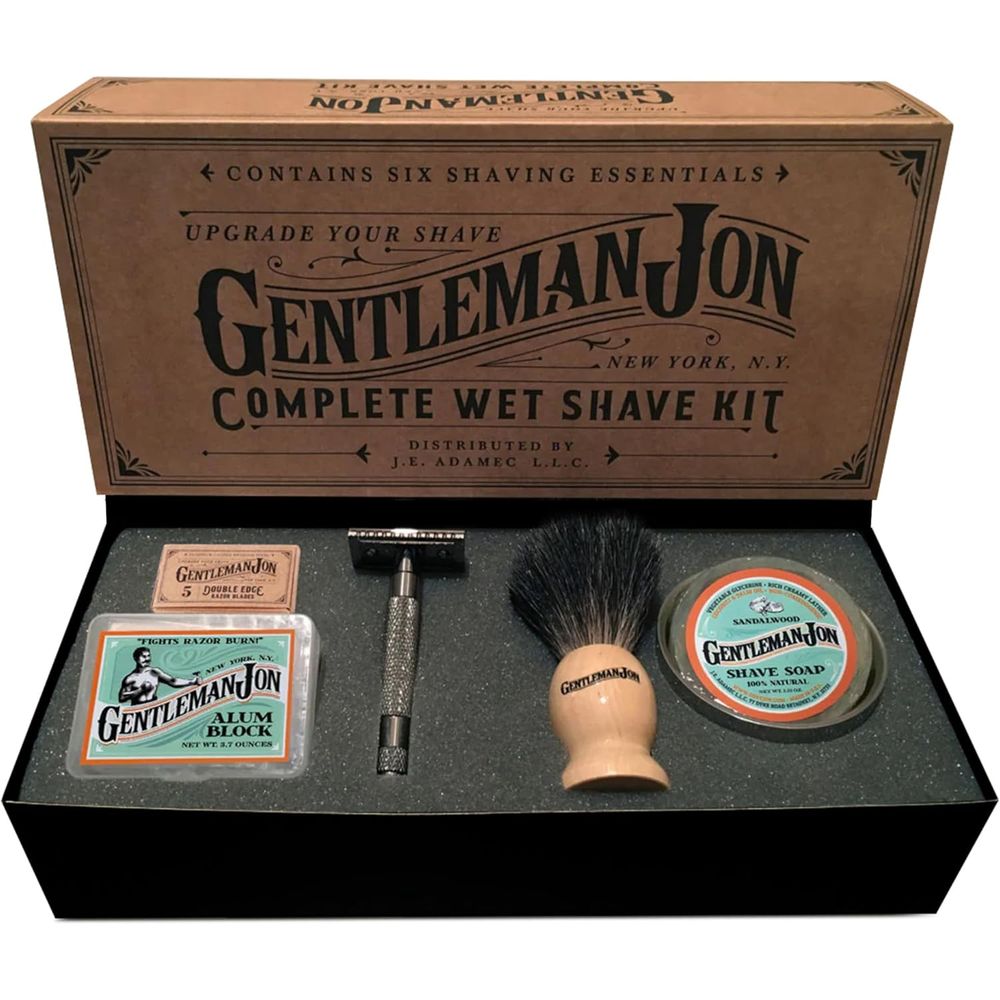 Men'S Grooming Brush - Classic Wet Shave Grooming Kit for
