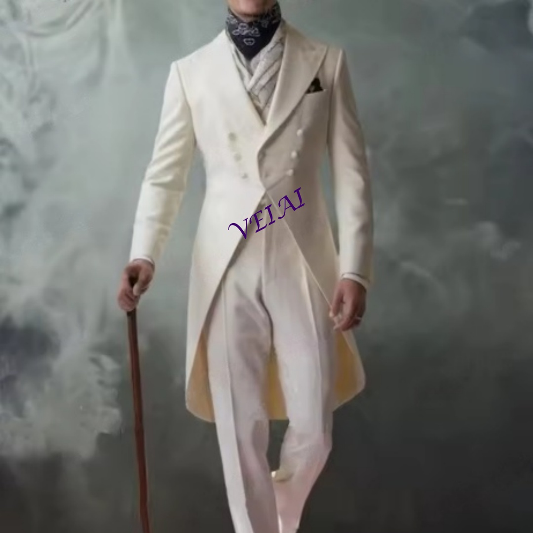 Men'S Grooming Daily - CustomizedNew White Long Jacket Business Formal
