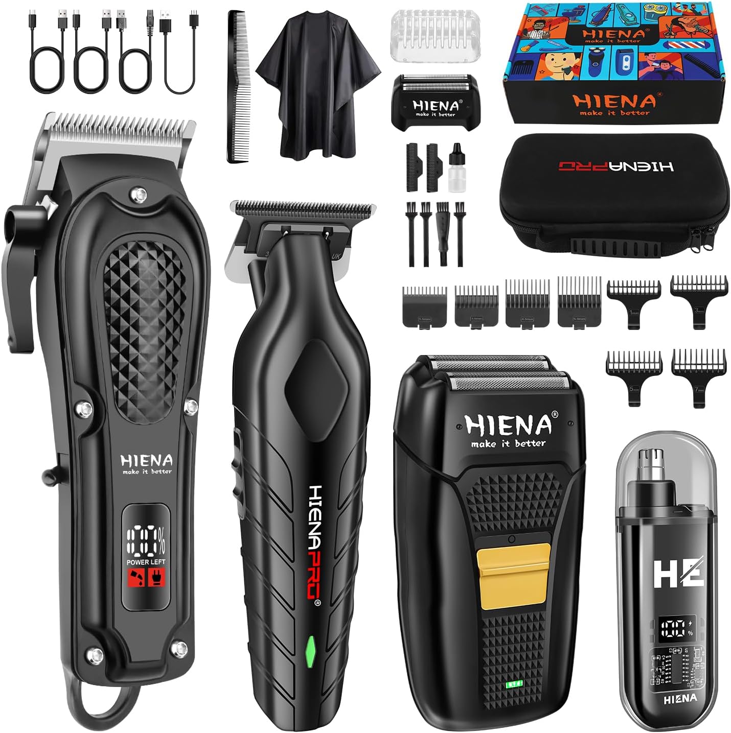 Mens Grooming Tools - Professional Cordless Hair Clipper Set for