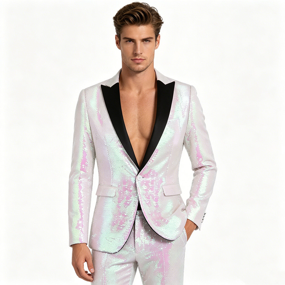 Men's Pink White Shawl Collar  - Men'S Grooming Club recensie en prijs
