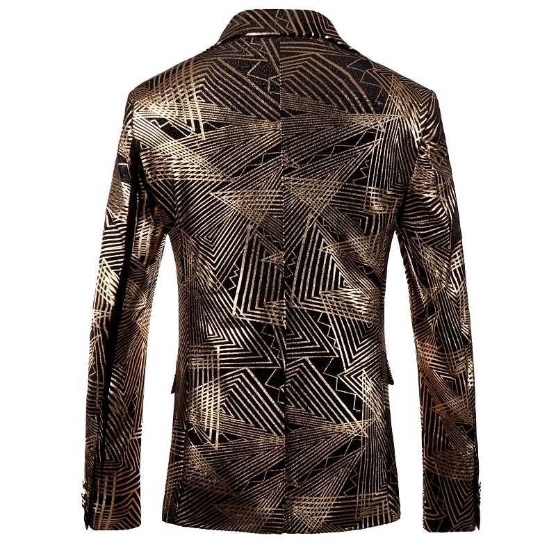 Luxury Gold Striped Print Blaz - Men'S Grooming Club recensie en prijs