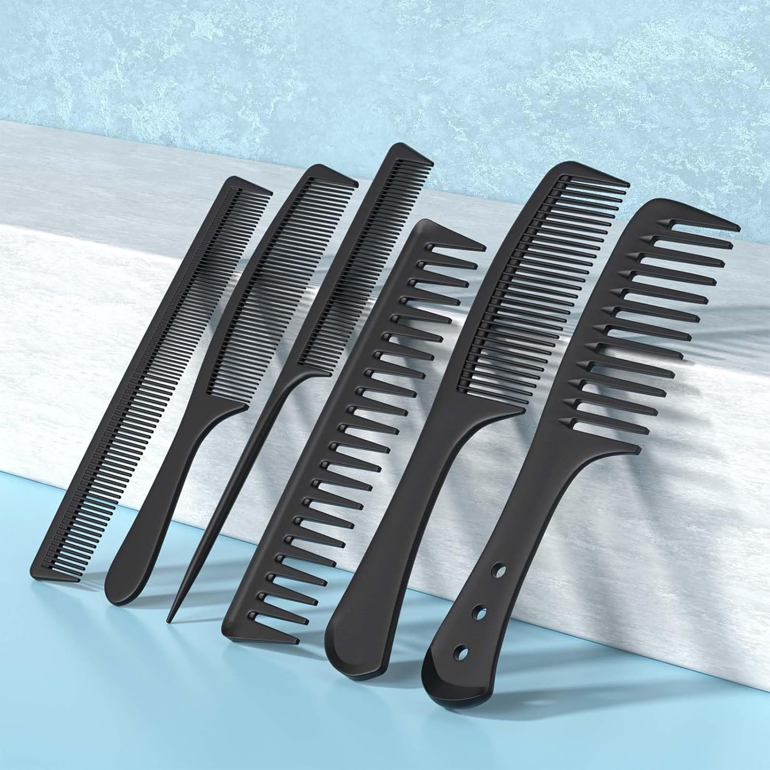 6 PCS Hair Comb Set Black, Dur - Comb Fine Tooth recensie en prijs