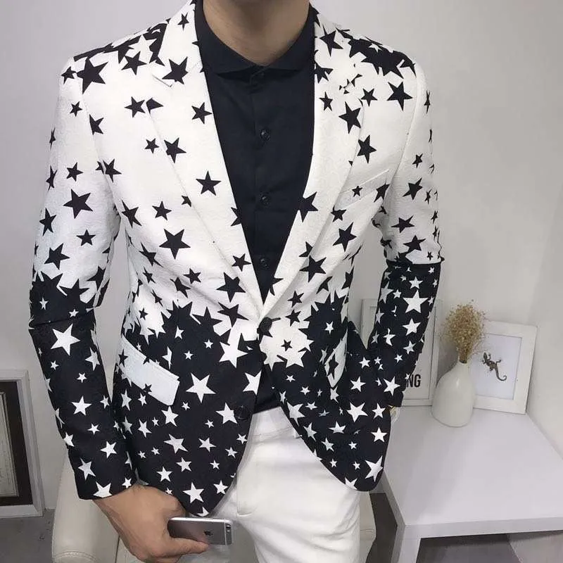 Star Print Slim Fit Blazers 20 - Men'S Grooming Club recensie en prijs
