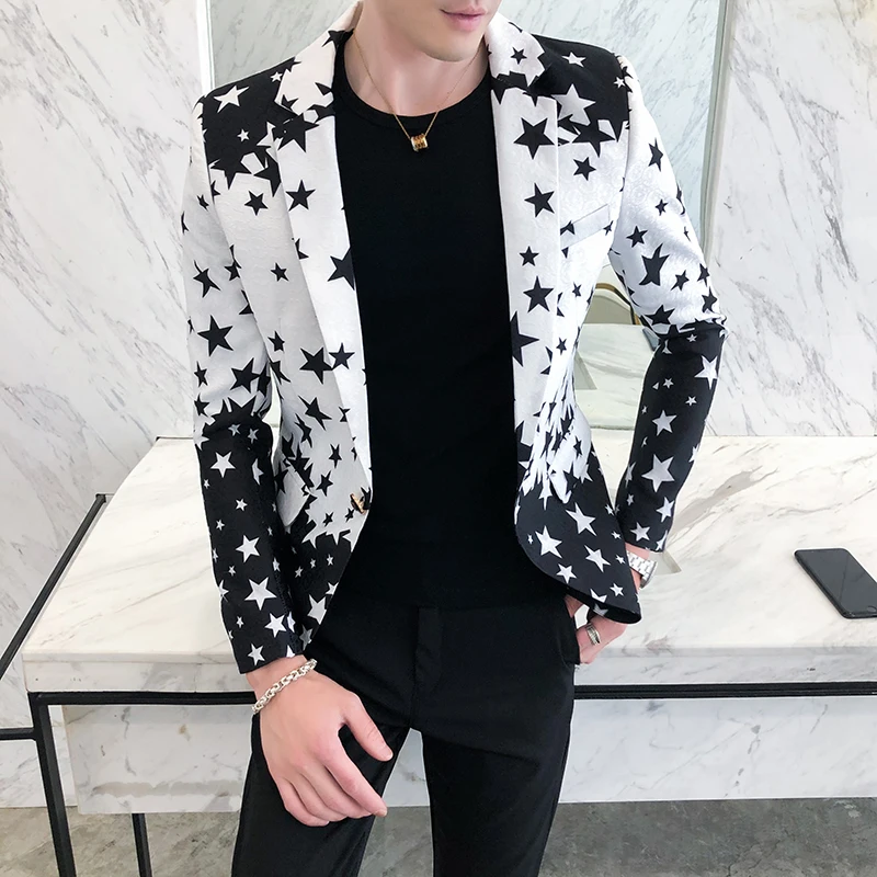 Star Print Slim Fit Blazers 20 - Men'S Grooming Club recensie en prijs