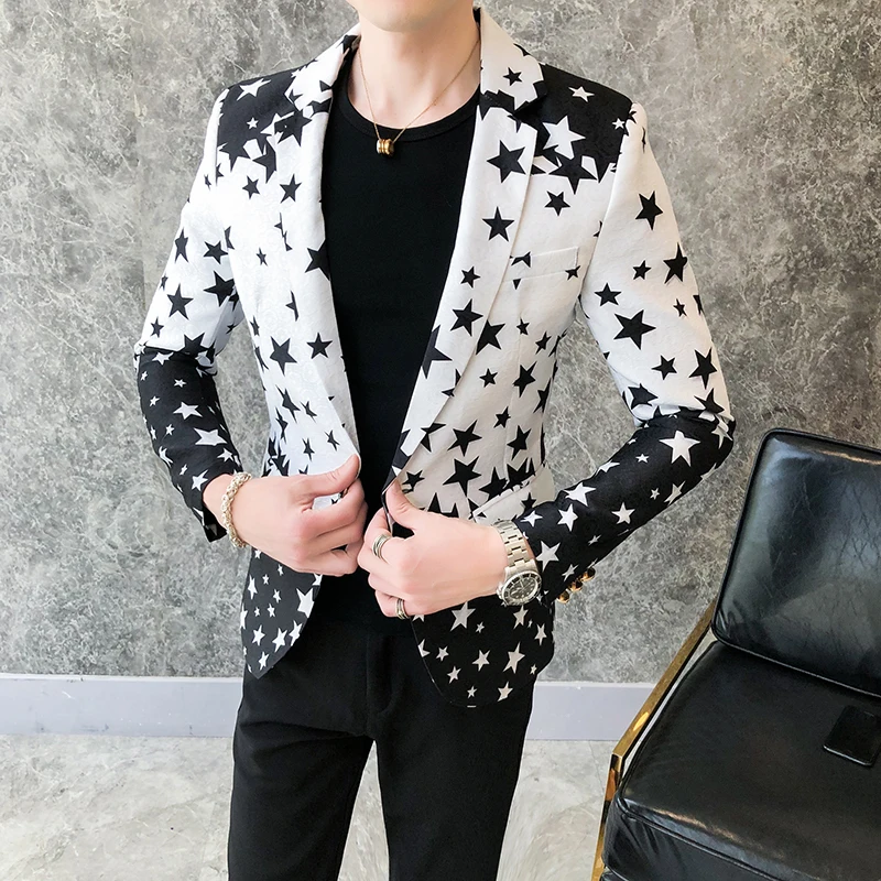 Star Print Slim Fit Blazers 20 - Men'S Grooming Club recensie en prijs