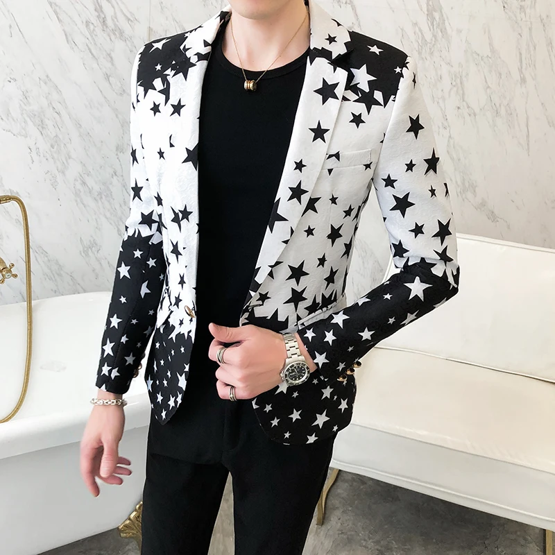Star Print Slim Fit Blazers 20 - Men'S Grooming Club recensie en prijs