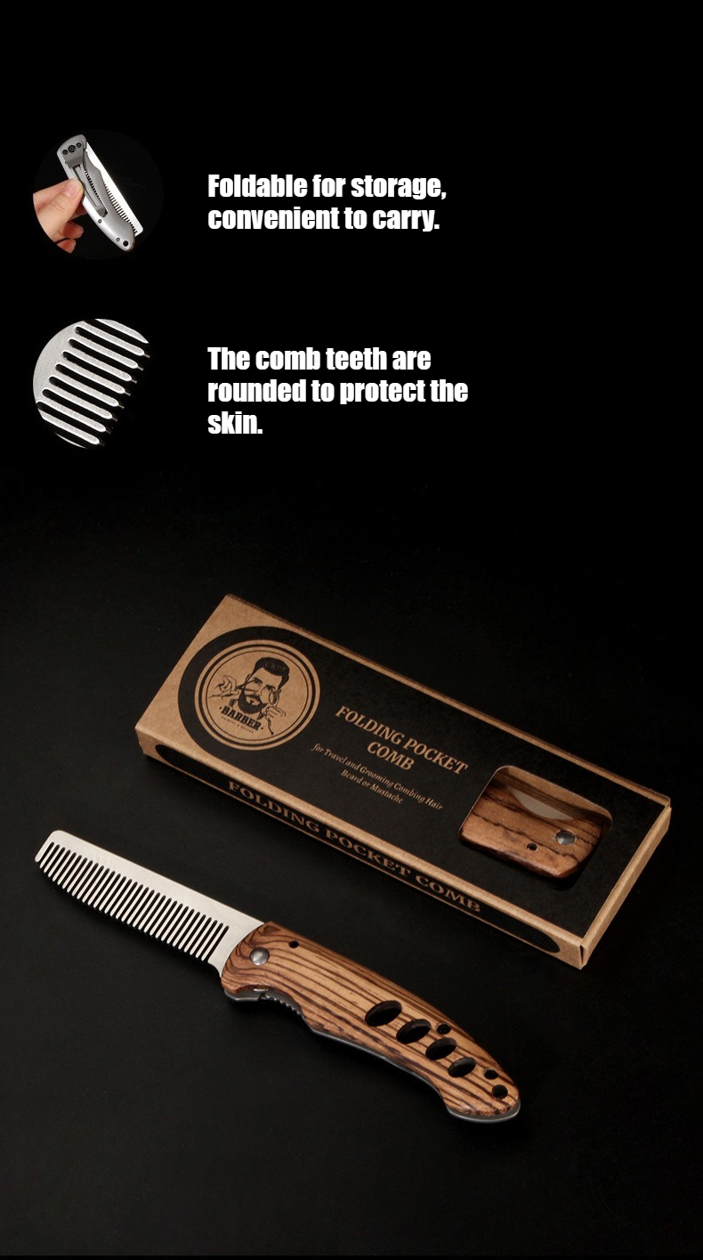 Solid Wood & Metal Folding Bea - Mens Grooming Barber recensie en prijs