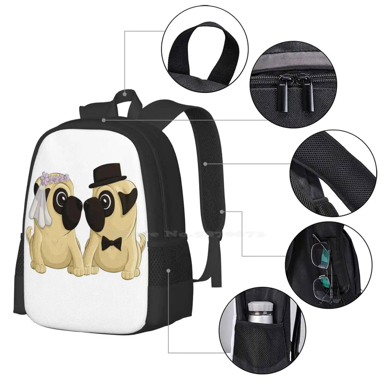 Wedding Pugs Bag Backpack For  - Men'S Grooming Bag recensie en prijs
